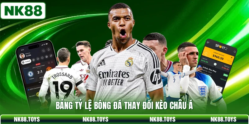 Bảng tỷ lệ bóng đá thay đổi kèo châu á